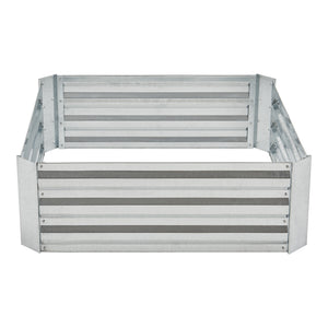 Carré potager Barneveld cadre sans fond en acier 90 x 90 x 30 cm argenté [en.casa]