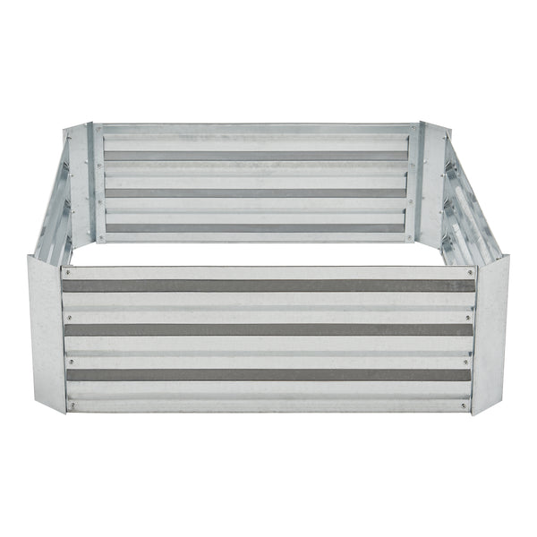 Carré potager Barneveld cadre sans fond en acier 90 x 90 x 30 cm argenté [en.casa]