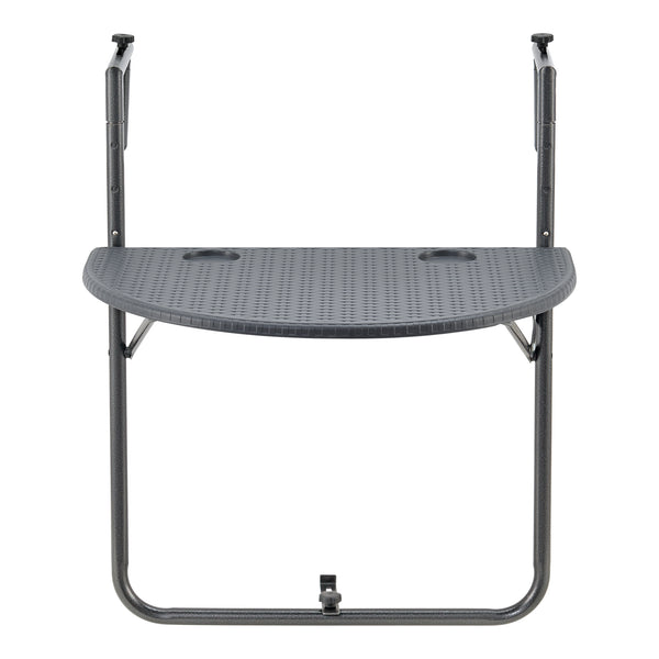 Table de balcon suspendue Cicala rabattable et réglable en hauteur 83,5 x 60 x 64 cm [en.casa]