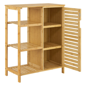 Meuble de rangement Vetlanda avec étagère pour salle de bain bambou [en.casa]