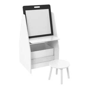 Kindertisch mit Maltafel Ferrol 88x51x49 cm Weiß [en.casa]