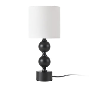Lampada da Tavolo 'Wrexham' Base in Metallo Nero, Paralume / Abat-jour in Tessuto Bianco [lux.pro] 