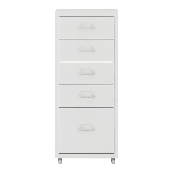 Caisson de bureau Kökar à roulettes avec 5 tiroirs 69 x 28 x 41 cm [en.casa]