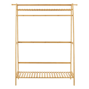 Portant à Vêtements Föglö en bambou 139 x 100 x 40 cm [en.casa]