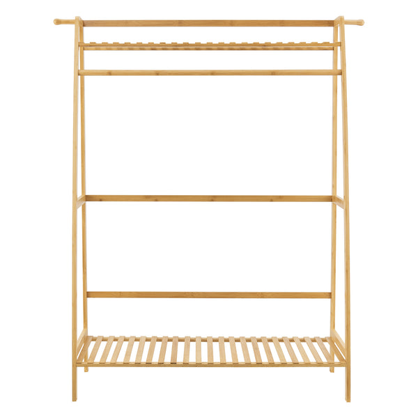 Portant à Vêtements Föglö en bambou 139 x 100 x 40 cm [en.casa]