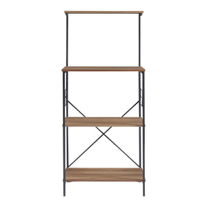 Étagère Billund à 4 niveaux 133 x 60 x 42 cm cm effet noyer / noir [en.casa]