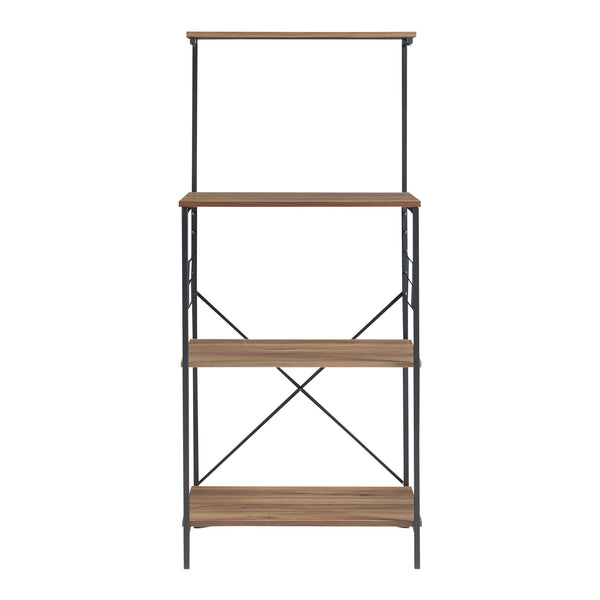 Étagère Billund à 4 niveaux 133 x 60 x 42 cm cm effet noyer / noir [en.casa]
