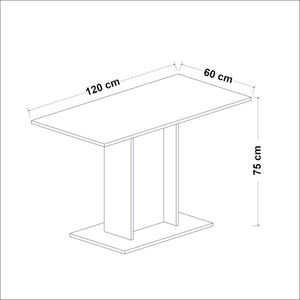 Esstisch Galten für 4 Personen Weiß [en.casa]