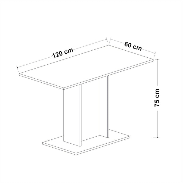 Esstisch Galten für 4 Personen Weiß [en.casa]