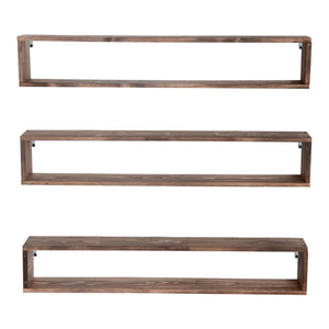 Lot de 3 étagères murales Næstved 100 x 14 x 18 cm pin lasuré [en.casa]