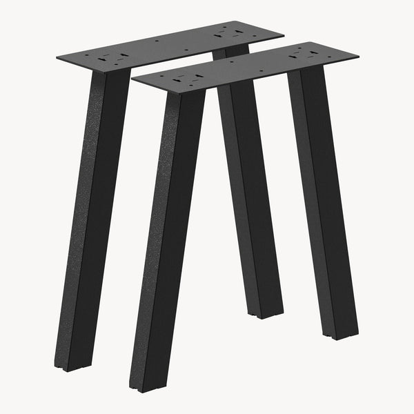 Tischgestell Mariager 2er-Set Stahl 40x37,5 cm Schwarz [en.casa]