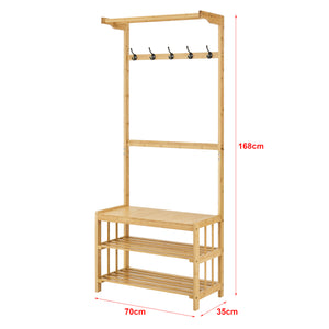 Meuble d'entrée Tornio portemanteau avec banc 168 x 70 x 35 cm [en.casa]