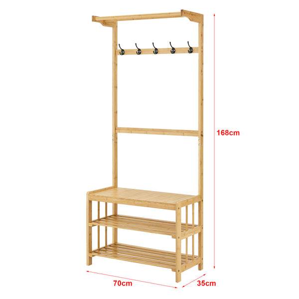 Meuble d'entrée Tornio portemanteau avec banc 168 x 70 x 35 cm [en.casa]