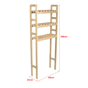 Etagère pour machine à laver Alslev 3 niveaux pin 160 x 64 x 21 cm naturel [en.casa]