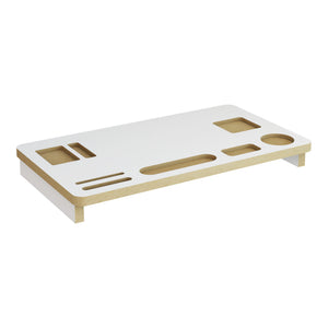 Monitorständer Tjele 54 x 30 x 7 cm Weiß [en.casa]