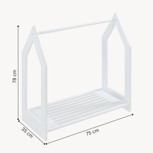 Portant à vêtements Langeskov de forme cabane pour enfant 78 x 75 x 35 cm blanc [en.casa]