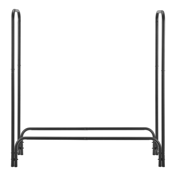 Range-bûches Kwethluk pour intérieur extérieur 124 x 124 x 34,5 cm noir [casa.pro]