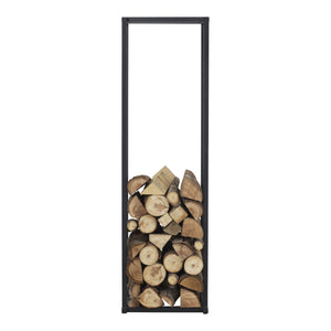 Kaminholzregal Tibro Stahl 35x35x120 cm Schwarz [en.casa]