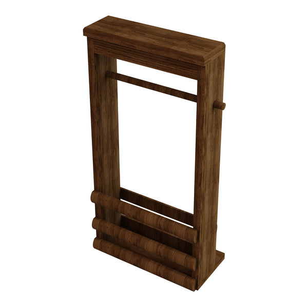 Porte-rouleaux papier WC Thyborøn sur pied barre pin 62 x 30 x 14 cm bois foncé [en.casa]
