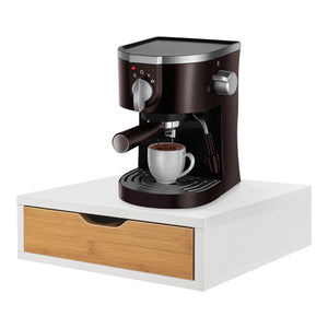 Organisateur de bureau Vieremä MDF 9 x 30 x 31 cm blanc effet bambou [en.casa]
