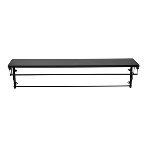 Portemanteau Ølstykke mural avec étagère de rangement 110 x 30 x 27 cm noir [en.casa]