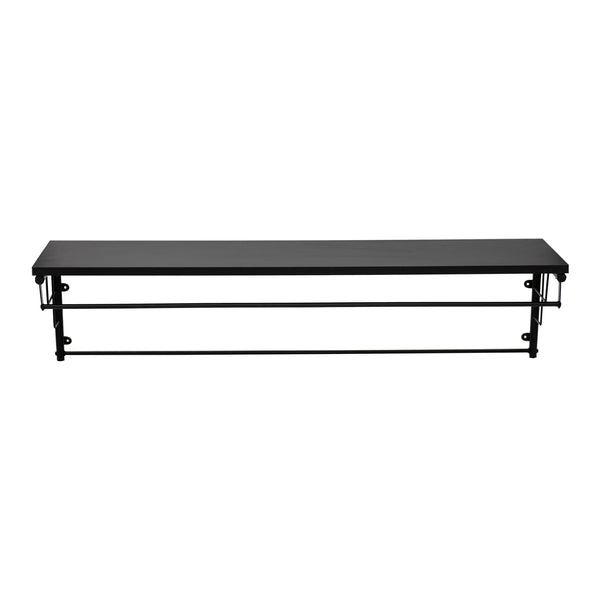 Portemanteau Ølstykke mural avec étagère de rangement 110 x 30 x 27 cm noir [en.casa]