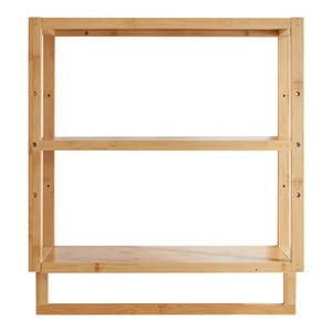 Scaffale da Parete Östra con Portasalviette 58,5 x 52 x 21 cm Bambù Naturale [en.casa] 