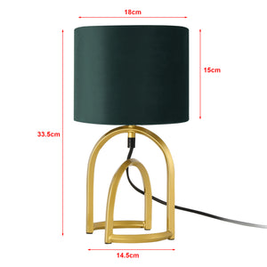 Lampada da Comodino Smethwick con Paralume Cilindrico Verde Scuro - lux.pro