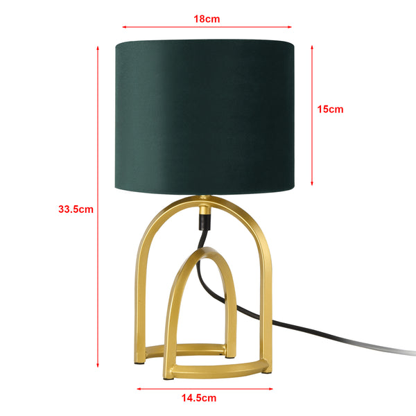 Lampada da Comodino Smethwick con Paralume Cilindrico Verde Scuro - lux.pro