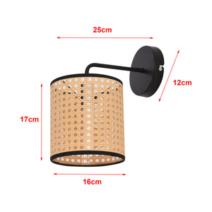 Applique murale Southend effet rotin 25 x 17 x 16 cm noir beige lux.pro