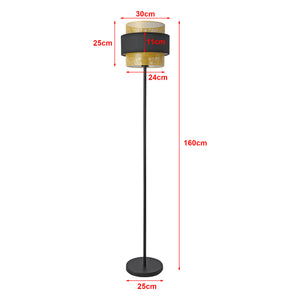 Lampadaire Albans 160 x 30 cm noir doré lux.pro