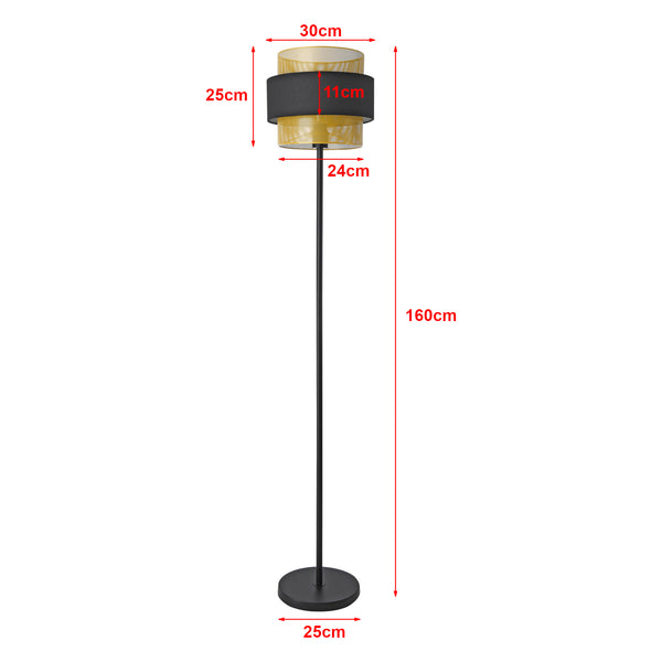 Lampadaire Albans 160 x 30 cm noir doré lux.pro