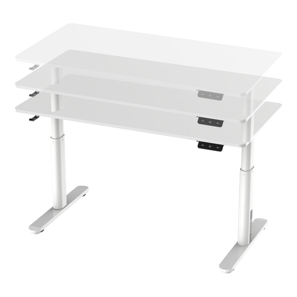 Bureau électrique à hauteur réglable pour enfants Ringe 120 x 60 cm blanc [pro.tec]