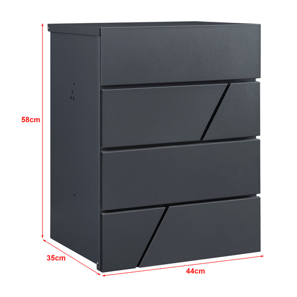 Cassetta Postale Søllerød a Muro per Pacchi 58 x 44 x 35 cm Antracite [en.casa]