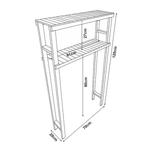 Waschmaschinenregal Kinnula 120x70x20cm Dunkler Holzton [en.casa]