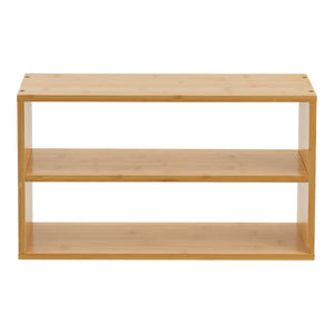 Scaffale da Parete Gol con 2 Scomparti 50 x 15 x 30 cm Bambù Naturale [en.casa] 