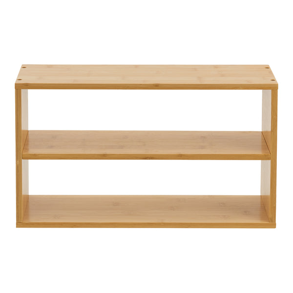 Scaffale da Parete Gol con 2 Scomparti 50 x 15 x 30 cm Bambù Naturale [en.casa] 
