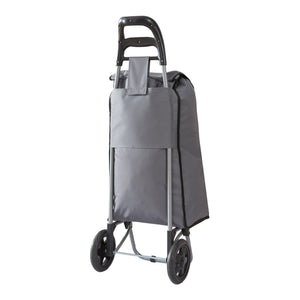 Trolley per la Spesa Carrello Portaspesa Portapacchi a 2 Ruote Telaio Pieghevole Borsa Impermeabile Rimovibile 36 L 30 kg - Grigio Scuro/Nero [en.casa]