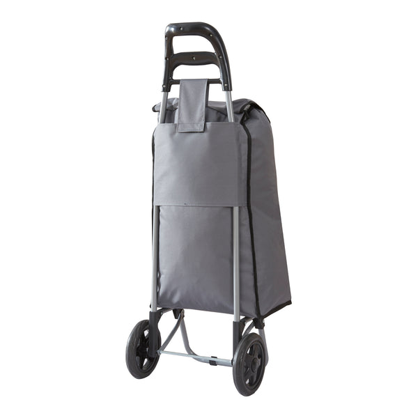 Trolley per la Spesa Carrello Portaspesa Portapacchi a 2 Ruote Telaio Pieghevole Borsa Impermeabile Rimovibile 36 L 30 kg - Grigio Scuro/Nero [en.casa]