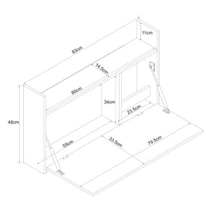 Bureau mural rabattable Rautalampi 48 x 83 x 48 cm [en.casa]
