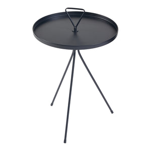 Table d'appoint Odal avec plateau rond métal 65 x 41 cm noir [en.casa]