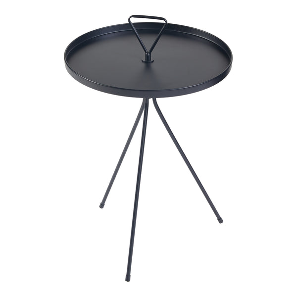 Table d'appoint Odal avec plateau rond métal 65 x 41 cm noir [en.casa]