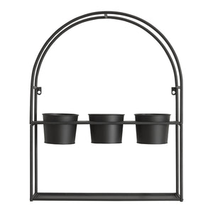 Portapiante Arcuato da Parete Merikarvia 65 x 52 x 15 cm Nero [en.casa] 