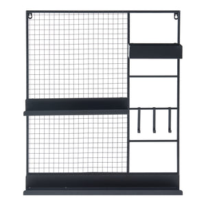 Grille murale Westre métal 70 x 60 x 11 cm noir [en.casa]