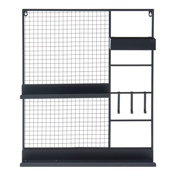Grille murale Westre métal 70 x 60 x 11 cm noir [en.casa]