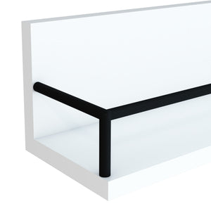 Lot de 2 étagères murales Grue de tailles différentes panneau de particules acier blanc noir [en.casa]
