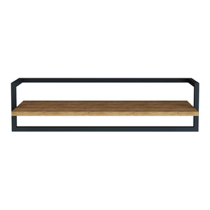 Barra Appendiabiti da Muro Evje con Piano di Appoggio 80 x 30 x 20 cm Effetto Legno / Nero [en.casa] 