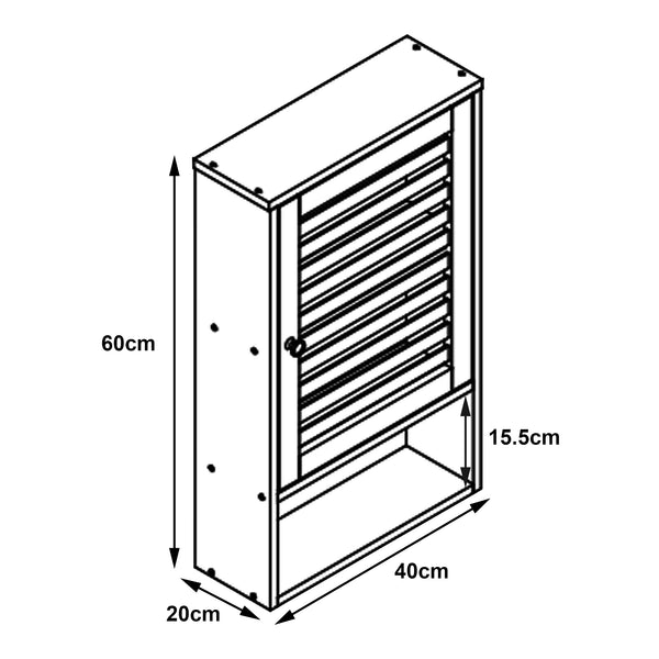 Armadietto da Parete per Bagno Gjesdal in Bambù Naturale 60x40x 20 cm [en.casa]