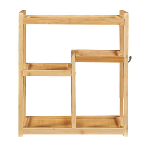 Étagère murale pour salle de bain Höör bambou 42 x 37 x 17 cm naturel [en.casa]