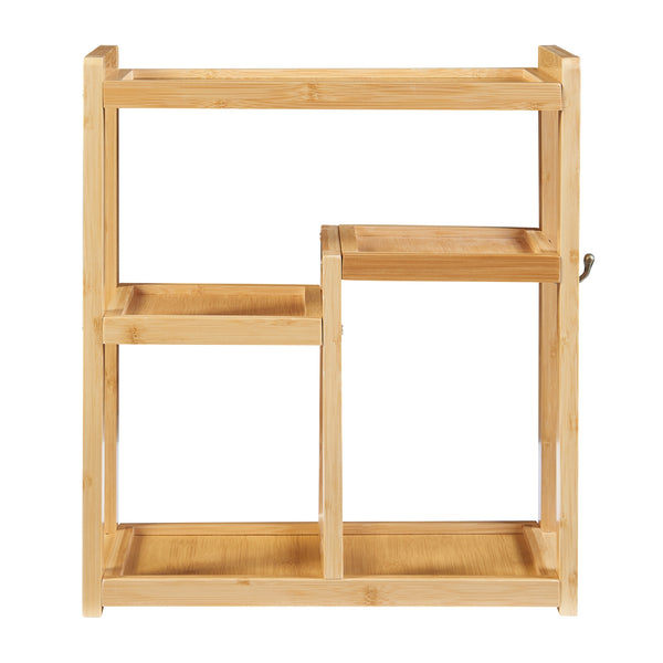 Étagère murale pour salle de bain Höör bambou 42 x 37 x 17 cm naturel [en.casa]